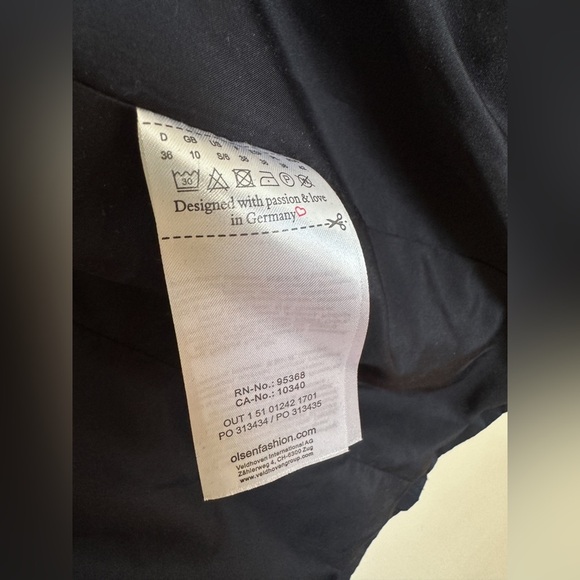 Olsen - Spring Long Hooded Jacket - Cinch Waist - Navy - Size 6 - Picture 7 of 10